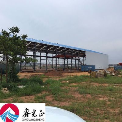 Nhà kho kết cấu thép tiền chế tùy chỉnh với thép kim loại mạ kẽm cho xưởng sản xuất lớn