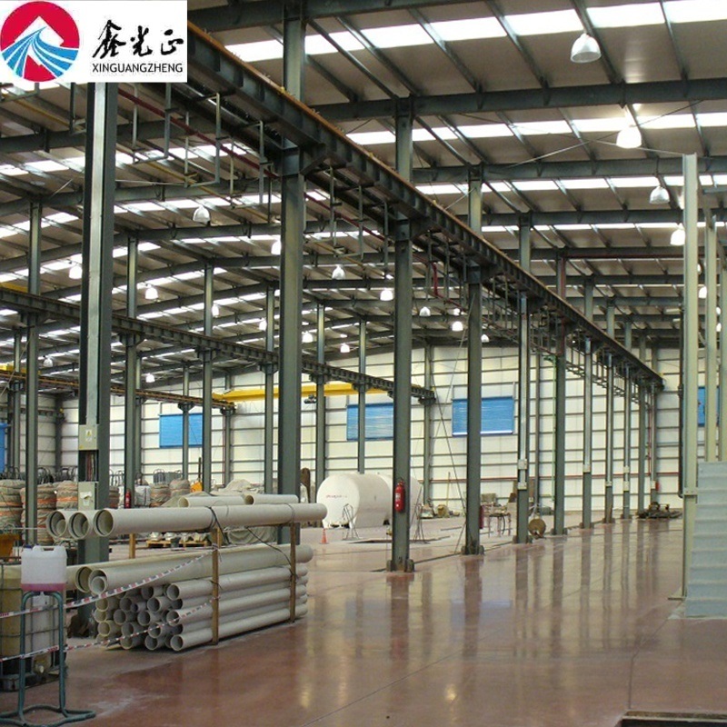 Nhà kho kết cấu thép tiền chế tùy chỉnh với thép kim loại mạ kẽm cho xưởng sản xuất lớn