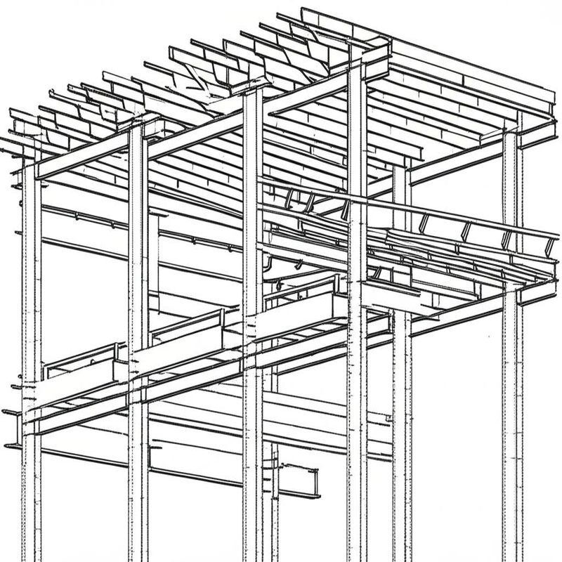 Steel Structural Building Construction Metal Frame Structure Construction BIM Drawing Solutions for Durable and Projects