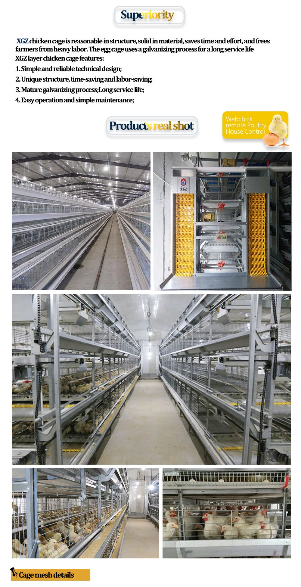 Thép khung lớp trứng gà lồng OEM gà đẻ trứng lồng 2