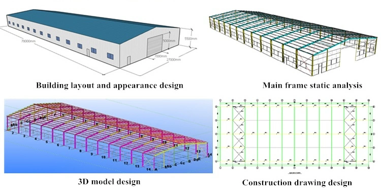 Cấu trúc thép Hangar Xác sẵn đúc nóng thép 3
